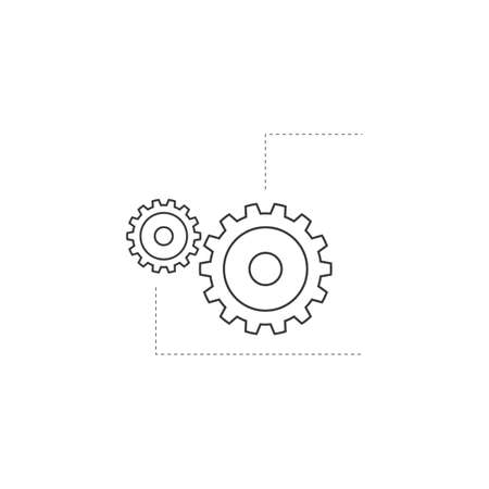 Gear with infographic line illustration vector designのイラスト素材