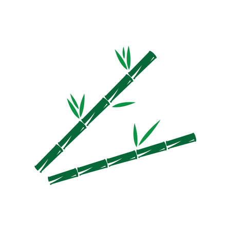 Bamboo with green leaf for your  icon vector templateのイラスト素材