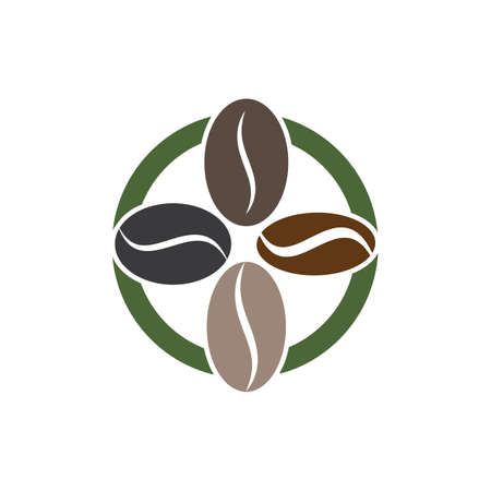 Coffee Beans Logo Template vector icon designのイラスト素材