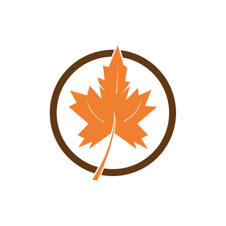 autumn leaf icon vector design templateのイラスト素材