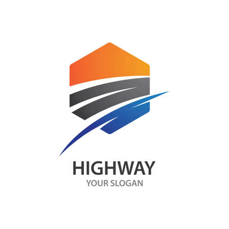Highway and symbol illustration designのイラスト素材