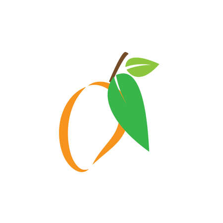Mango in flat style. Mango vector logo. Mango icon.のイラスト素材