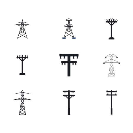 Transmission tower illustration icon vector designのイラスト素材