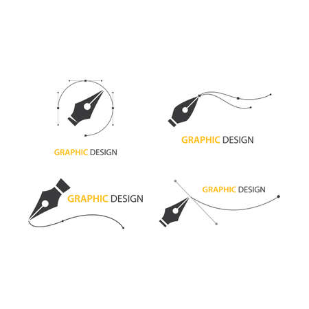 Pentool icon flat design vectorのイラスト素材