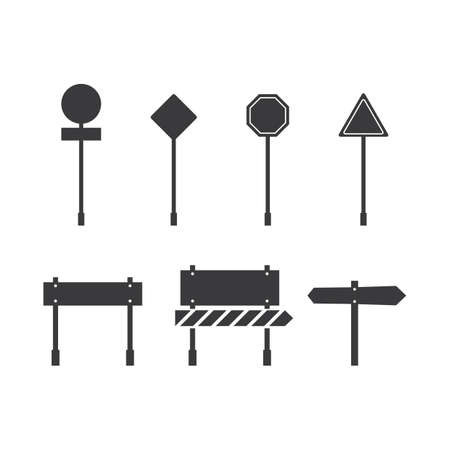 Road sign icon flat design vectorのイラスト素材