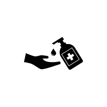 Hand sanitizer icon flat design vectorのイラスト素材
