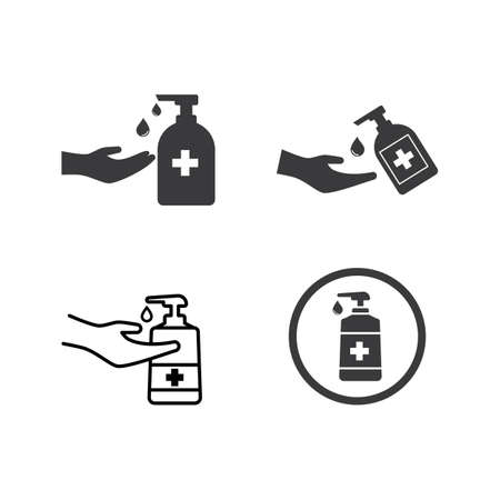 Hand sanitizer icon flat design vectorのイラスト素材