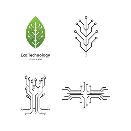 Circuit technology illustration icon vector templateのイラスト素材
