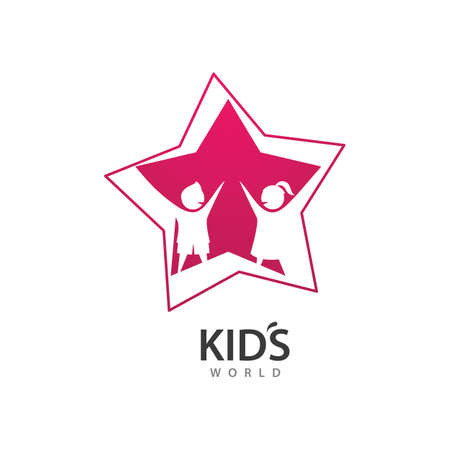 kids play and community   concept vector templateのイラスト素材