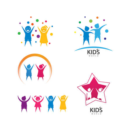 kids play and community logo concept vector templateのイラスト素材