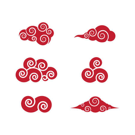 Chinese clouds icon vector flat designのイラスト素材