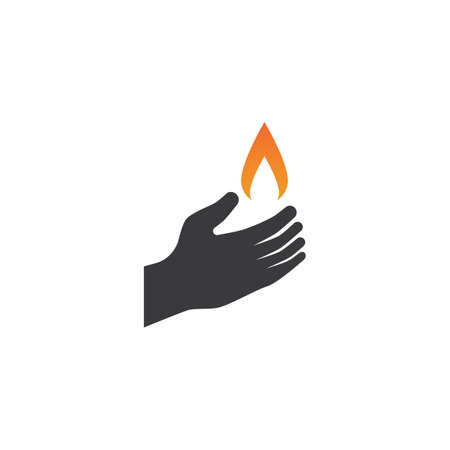 Candle light on hand in flat design vectorのイラスト素材