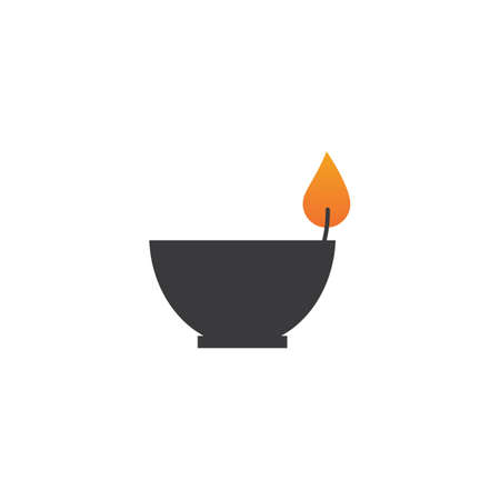 Candle light  icon in flat design vectorのイラスト素材
