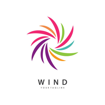 Wind illustration logo vector design