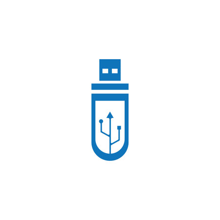 USB data transfer logo vector template