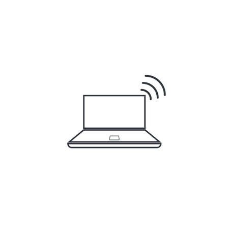 Monitor computer icon vector flat designのイラスト素材