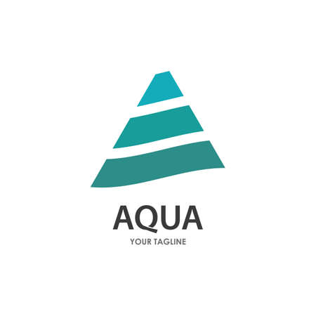 A initial letter Water Wave illustration  Template vectorのイラスト素材
