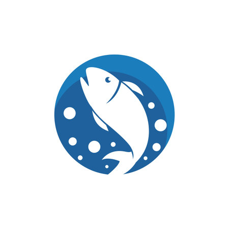 Fish illustration logo vector templateのイラスト素材