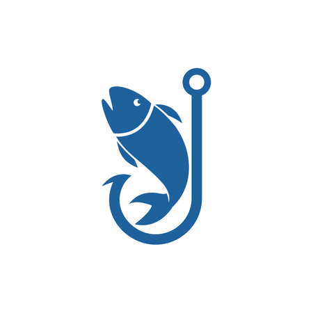 Fish illustration logo vector templateのイラスト素材