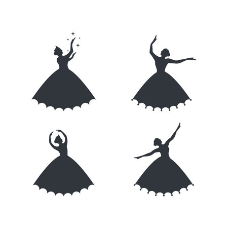 Princess silhouette illustration icon designのイラスト素材