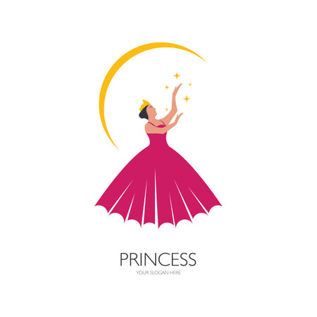 Princess silhouette illustration logo designのイラスト素材