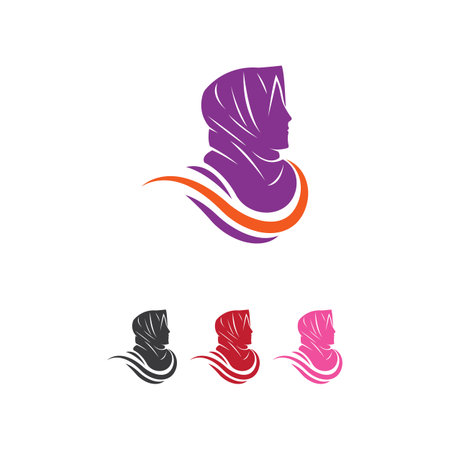 Hijab store   vector templateのイラスト素材