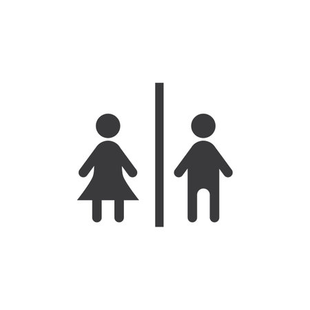 Toilet sign vector flat designのイラスト素材