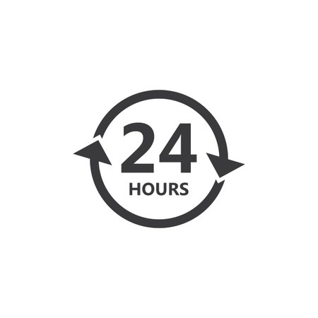 24hr logo and symbol vector design