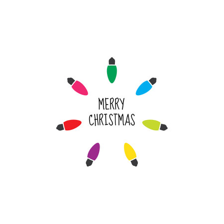 Christmas bulb icon flat design templateのイラスト素材