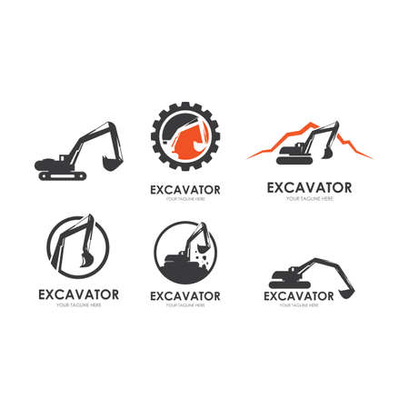 Excavator logo illustration vector designのイラスト素材