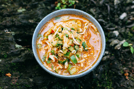 sundanese raw vegetable salad with peanut sauce