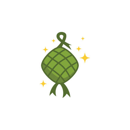 Ketupat or rice dumpling asian traditional food vector designのイラスト素材
