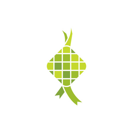 Ketupat or rice dumpling asian traditional food vector designのイラスト素材