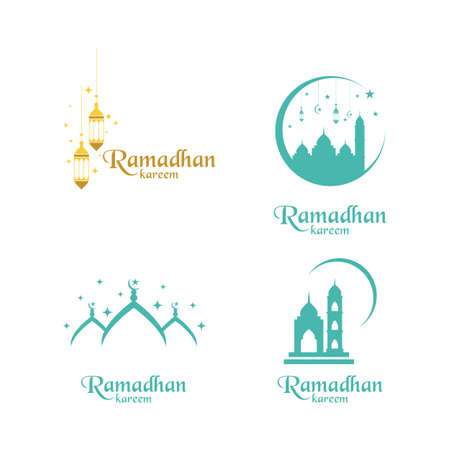 Islamic logo, Mosque,ramadhan kareem vector templateのイラスト素材