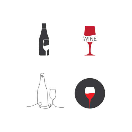 Wine logo vector illustration flat designのイラスト素材