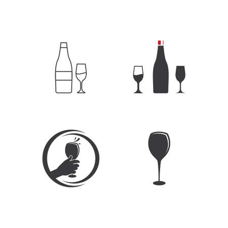 Wine logo vector illustration flat designのイラスト素材