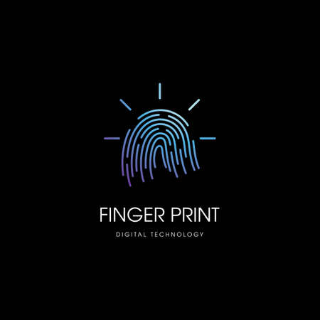Fingerprint technology logo vector templateのイラスト素材