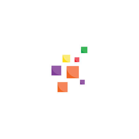 Pixel square logo vector designのイラスト素材