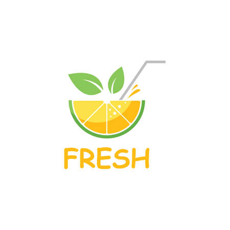 Fresh Orange juice ilustration vector templateのイラスト素材