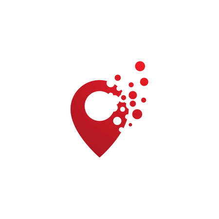 Pixel Location point sign and symbol Logo vector templateのイラスト素材
