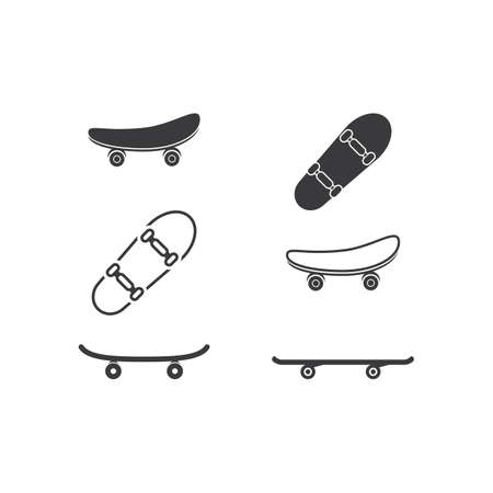 Skateboard icon isolated on white backgroundのイラスト素材