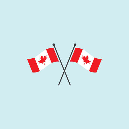 Canada flag flat design vectorのイラスト素材