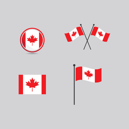 Canada flag flat design vectorのイラスト素材