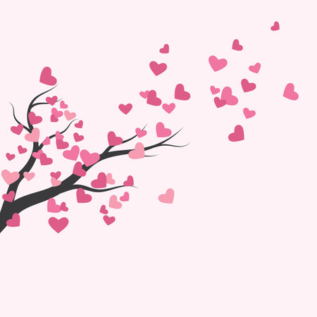 Tree with heart leaves vector illustration designのイラスト素材