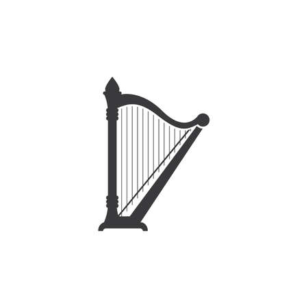 Harp illustration logo vector designのイラスト素材