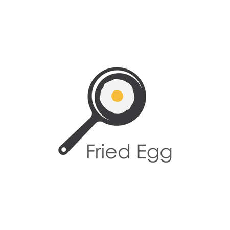 Fried egg illustration logo vector flat designのイラスト素材