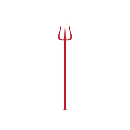 Trident and crown logo vector flat design