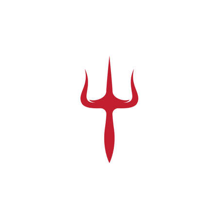 Trident and crown logo vector flat designのイラスト素材