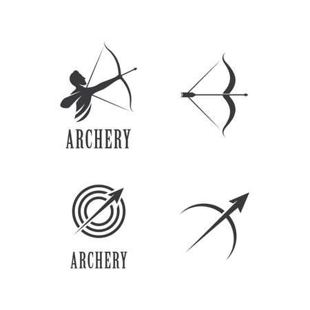 Archery logo vector ilustration flat designのイラスト素材