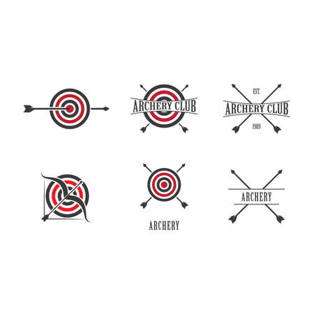 Archery logo vector ilustration flat designのイラスト素材